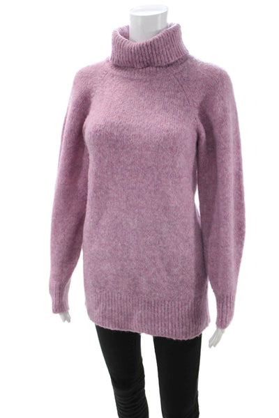 Toccin Womens Purple Turtleneck Pullover Long Sleeve Classic Size XS