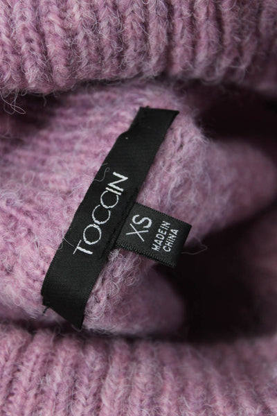 Toccin Womens Purple Turtleneck Pullover Long Sleeve Classic Size XS