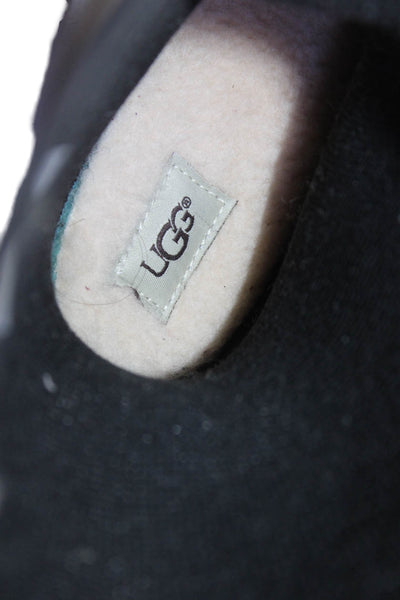 Ugg Womens Sienna Glossy Mid-Calf Pull-On Rain Boots Black Size 6
