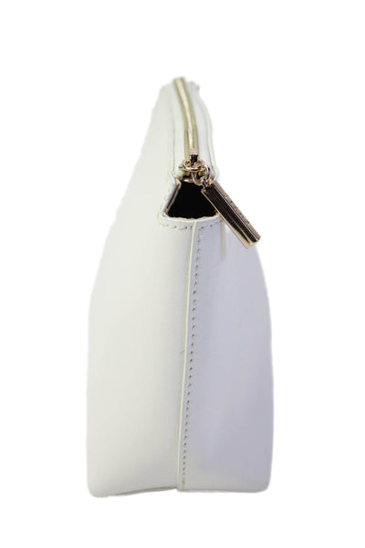 Staud Womens Solid Zip Up Makeup Bag White