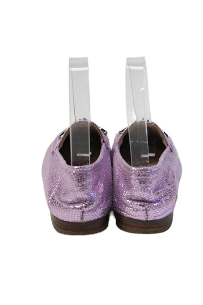 Sam Edelman Girls Metallic Slip-On Flat Loafer Shoes Pink Size 13