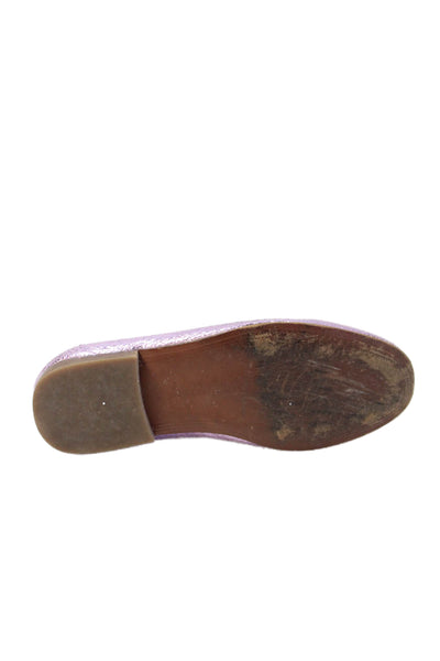 Sam Edelman Girls Metallic Slip-On Flat Loafer Shoes Pink Size 13