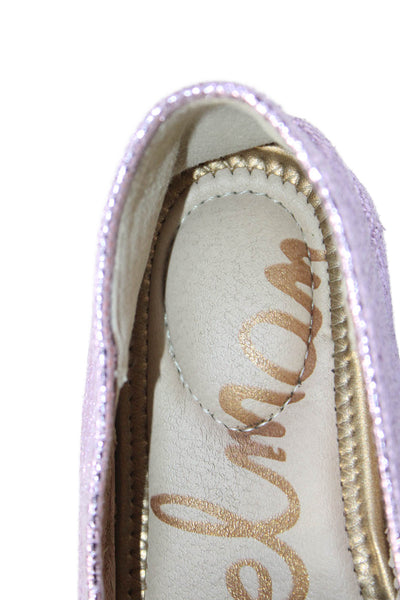 Sam Edelman Girls Metallic Slip-On Flat Loafer Shoes Pink Size 13