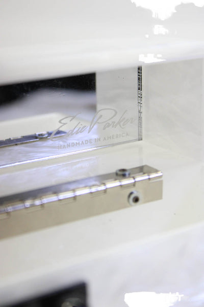 Edie Parker Womens Metallic Hinged Convertible Clutch Bag White