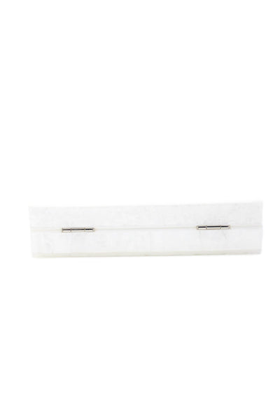 rae of light Womens Metallic Magnetic Closure Convertible Clutch Bag White