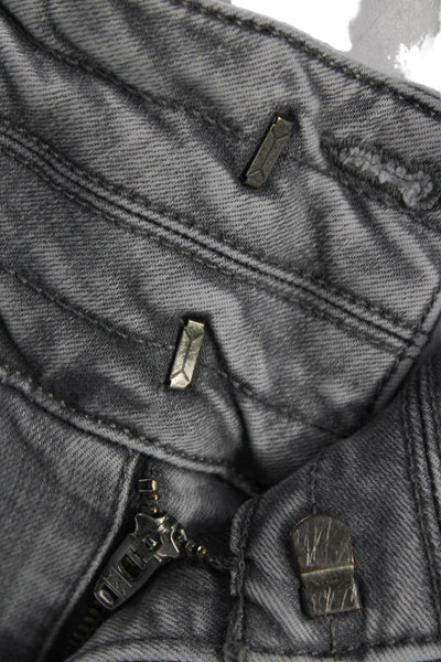 Paige Womens Gray Cropped Paperbag High Rise Jeans 28 Inseam Size 27
