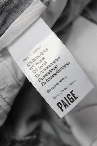 Paige Womens Gray Cropped Paperbag High Rise Jeans 28 Inseam Size 27