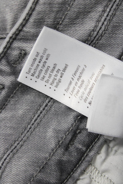 Paige Womens Gray Cropped Paperbag High Rise Jeans 28 Inseam Size 27
