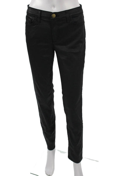Current Elliott Womens Ankle High Rise Black Jeans Button Size 30