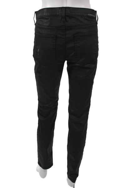 Current Elliott Womens Ankle High Rise Black Jeans Button Size 30