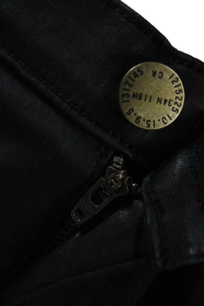 Current Elliott Womens Ankle High Rise Black Jeans Button Size 30