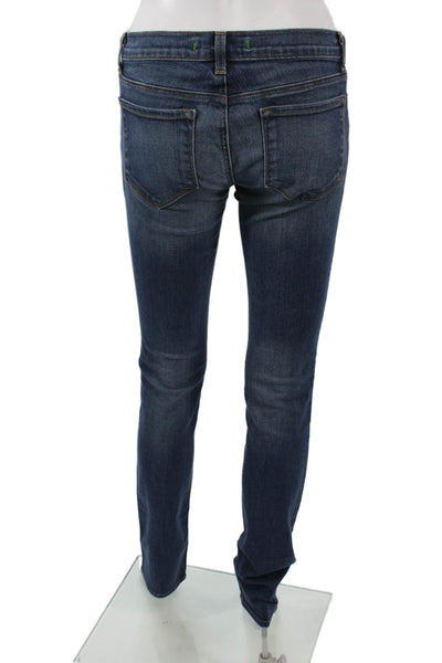 J Brand Womens Skinny High Rise Dark Blue Jeans Button Size 28