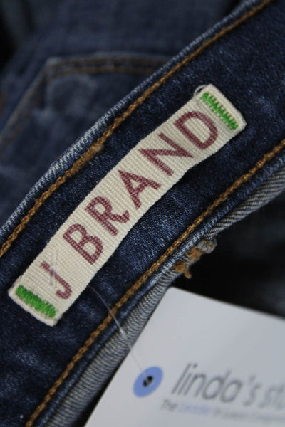 J Brand Womens Skinny High Rise Dark Blue Jeans Button Size 28