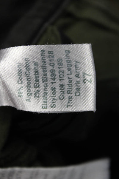 Current/Elliott Womens Green High Rise Jeggings Button Fly 32 Inseam Size 27
