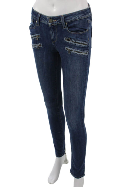 Paige Womens Skinny Ankle Dark Blue Jeans Size 26