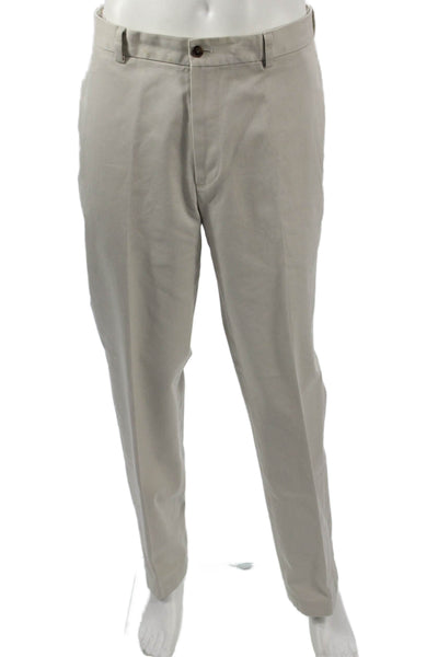 Brooks Brothers Mens Chinos Beige Cotton 32 Inseam Size 36