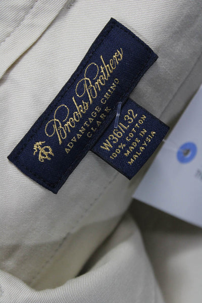 Brooks Brothers Mens Chinos Beige Cotton 32 Inseam Size 36