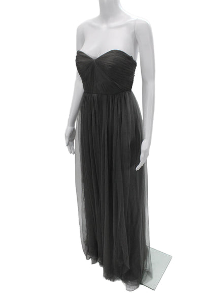 Jenny Yoo Women A-Line Sleeveless Midi Dress Dark Gray Size 2