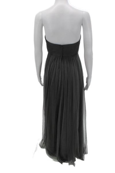 Jenny Yoo Women A-Line Sleeveless Midi Dress Dark Gray Size 2