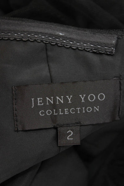 Jenny Yoo Women A-Line Sleeveless Midi Dress Dark Gray Size 2