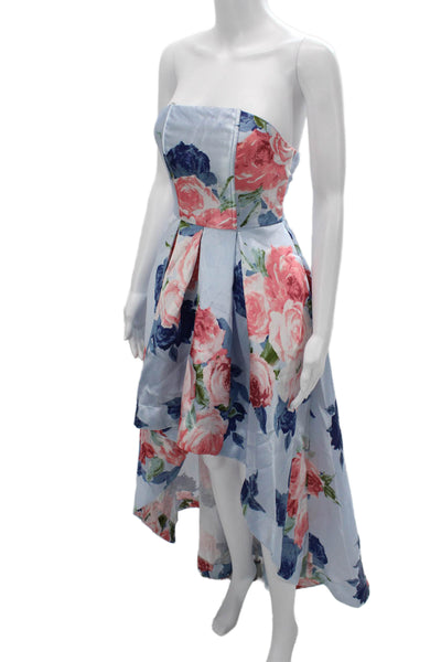 Speechless Womens Fit & Flare Sundress Light Blue Floral Zip Size 1