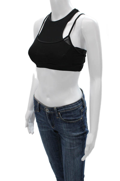 Body Glove Womens Strappy Back Mesh Trim Diversion Sports Bra Black Size XS