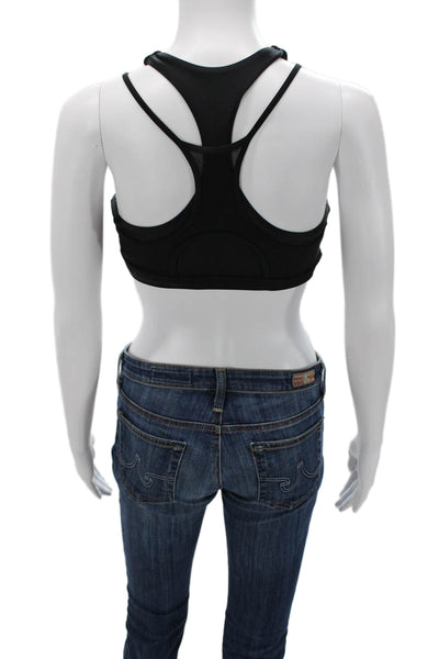 Body Glove Womens Strappy Back Mesh Trim Diversion Sports Bra Black Size XS