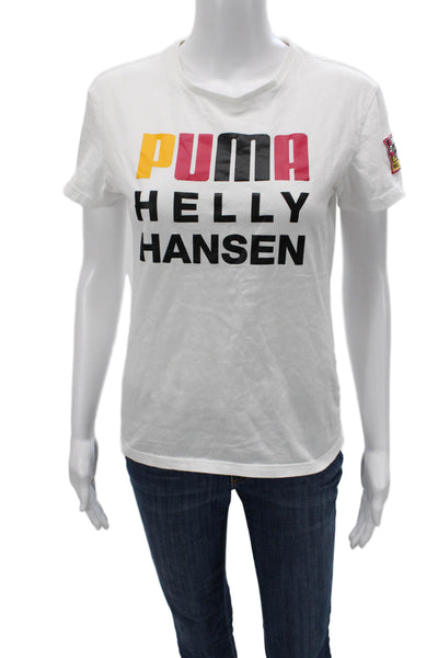 Helly Hansen x Puma Women White Cotton Crew T-Shirt Short Sleeve Size XS