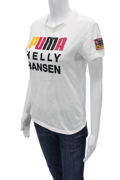 Helly Hansen x Puma Women White Cotton Crew T-Shirt Short Sleeve Size XS