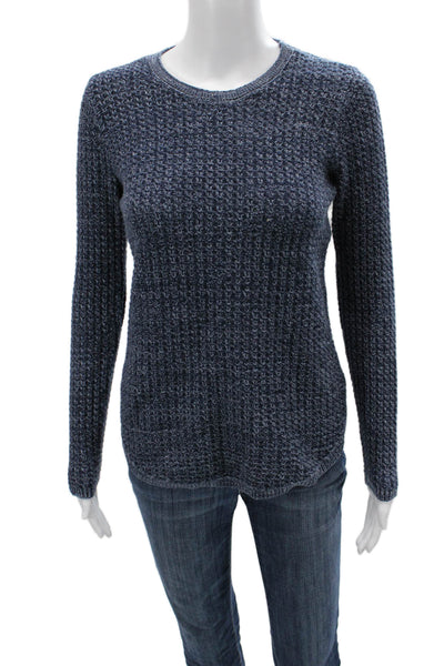 Jeanne Pierre Womens Pullover Dark Blue Cotton Crew Neck Long Sleeve Size XS