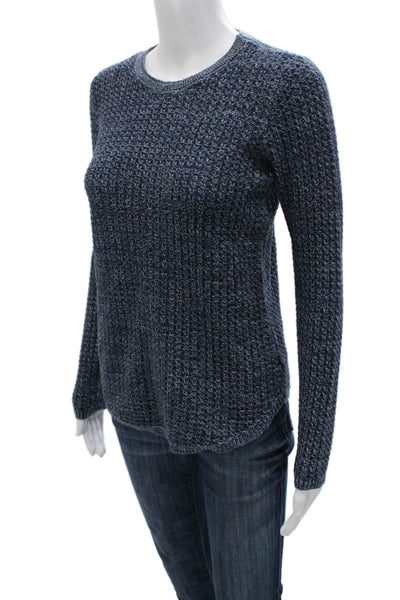 Jeanne Pierre Womens Pullover Dark Blue Cotton Crew Neck Long Sleeve Size XS