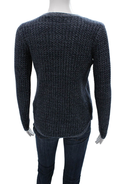 Jeanne Pierre Womens Pullover Dark Blue Cotton Crew Neck Long Sleeve Size XS