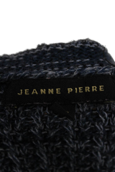 Jeanne Pierre Womens Pullover Dark Blue Cotton Crew Neck Long Sleeve Size XS