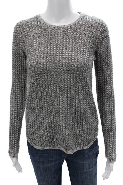 Jeanne Pierre Womens Pullover Sweater Gray Cotton Crew Neck Long Sleeve Size XS