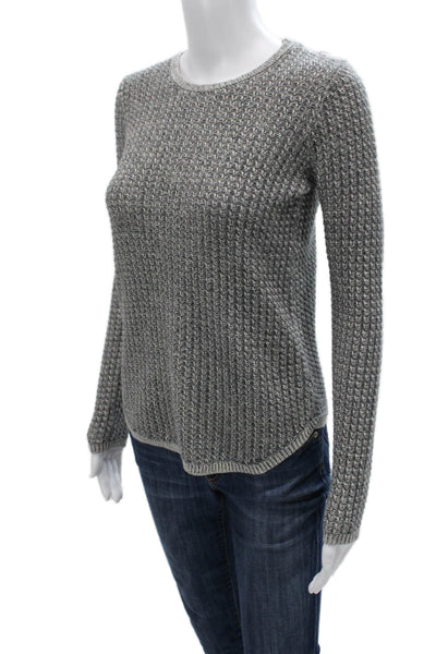 Jeanne Pierre Womens Pullover Sweater Gray Cotton Crew Neck Long Sleeve Size XS