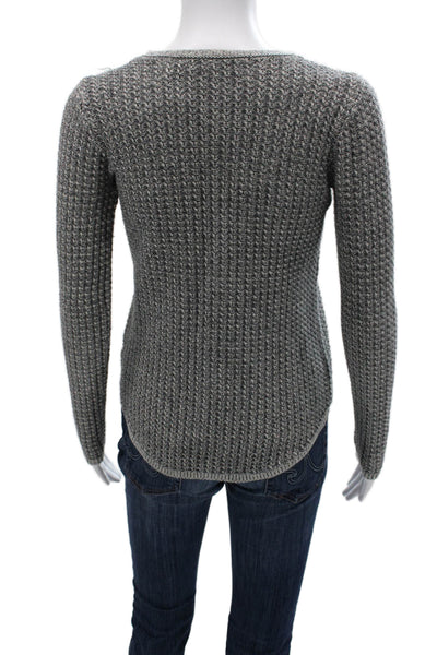 Jeanne Pierre Womens Pullover Sweater Gray Cotton Crew Neck Long Sleeve Size XS