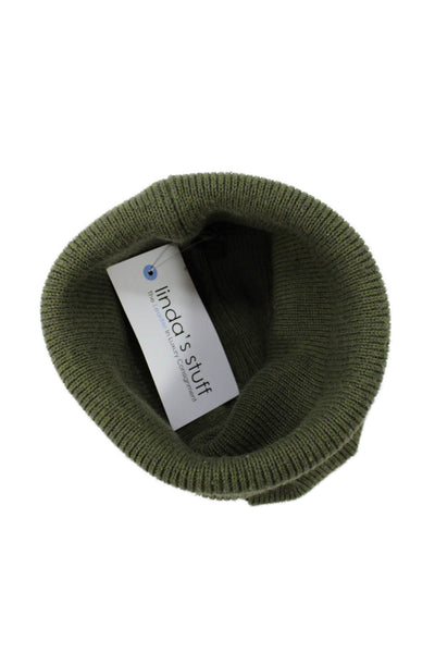 G Star Raw Unisex Ribbed Knit Beanie Hat Olive Green One Size