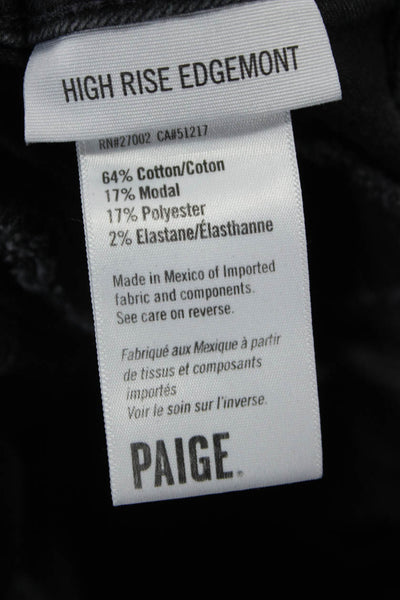 Paige Women Skinny Ankle Jeans Black High Rise Button Size 27