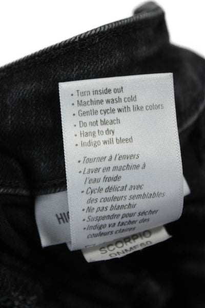 Paige Women Skinny Ankle Jeans Black High Rise Button Size 27