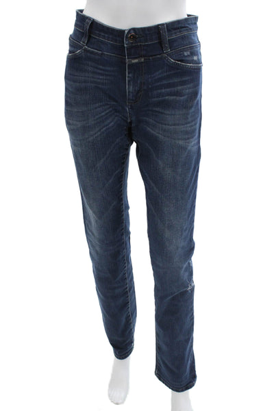 Closed Mens Straight Jeans Dark Blue Mid Rise Cotton Elastane Size 31