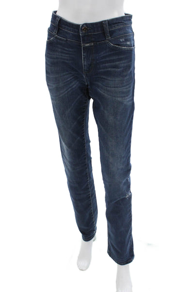 Closed Mens Straight Jeans Dark Blue Mid Rise Cotton Elastane Size 31