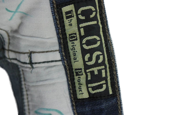 Closed Mens Straight Jeans Dark Blue Mid Rise Cotton Elastane Size 31