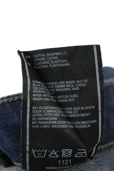 Closed Mens Straight Jeans Dark Blue Mid Rise Cotton Elastane Size 31