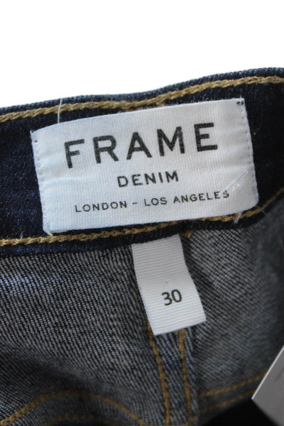 Frame Womens Dark Blue Ankle Skinny Mid-Rise Jeans Size 30