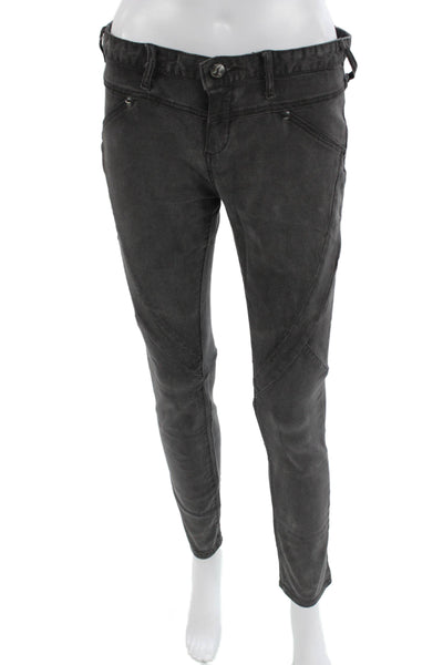 Free People Women Ankle Cropped Dark Gray Pants Size 29