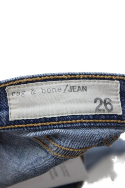 Rag & Bone Women Boyfriend Cropped Jeans Blue Mid-Rise Size 26