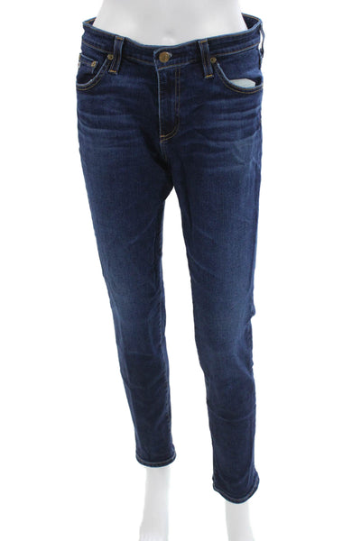 AG Womens Skinny Straight Dark Blue Jeans Size 30