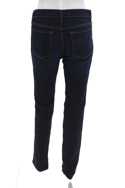 J Brand Women Skinny Straight Jeans Dark Blue Mid Rise Button Size 28