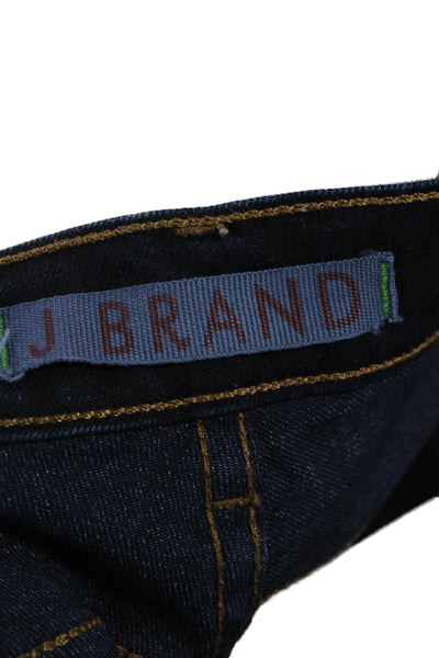 J Brand Women Skinny Straight Jeans Dark Blue Mid Rise Button Size 28
