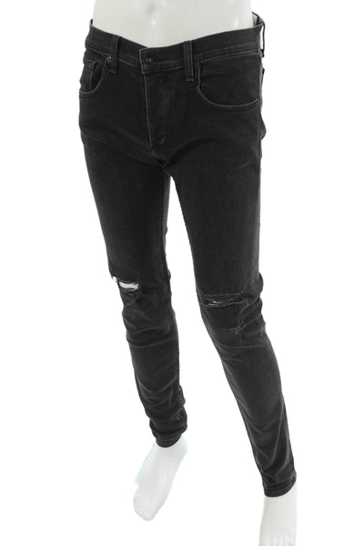 Rag & Bone Mens Skinny Jeans Black Button Fly Size 32